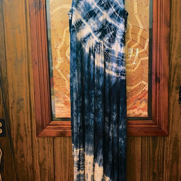 Summer blue and white maxi dress - Picture 6 of 7